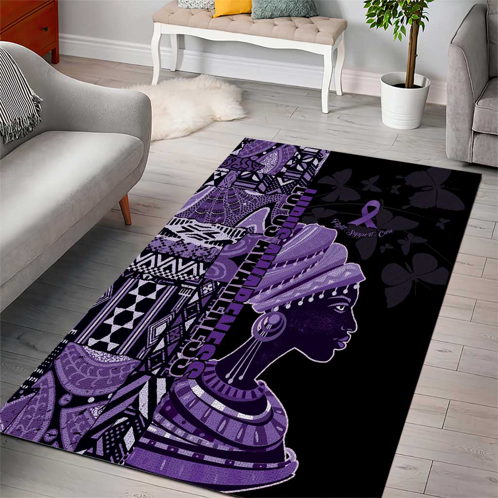 African Lady Lupus Awareness Area Rug Fight Support Cure