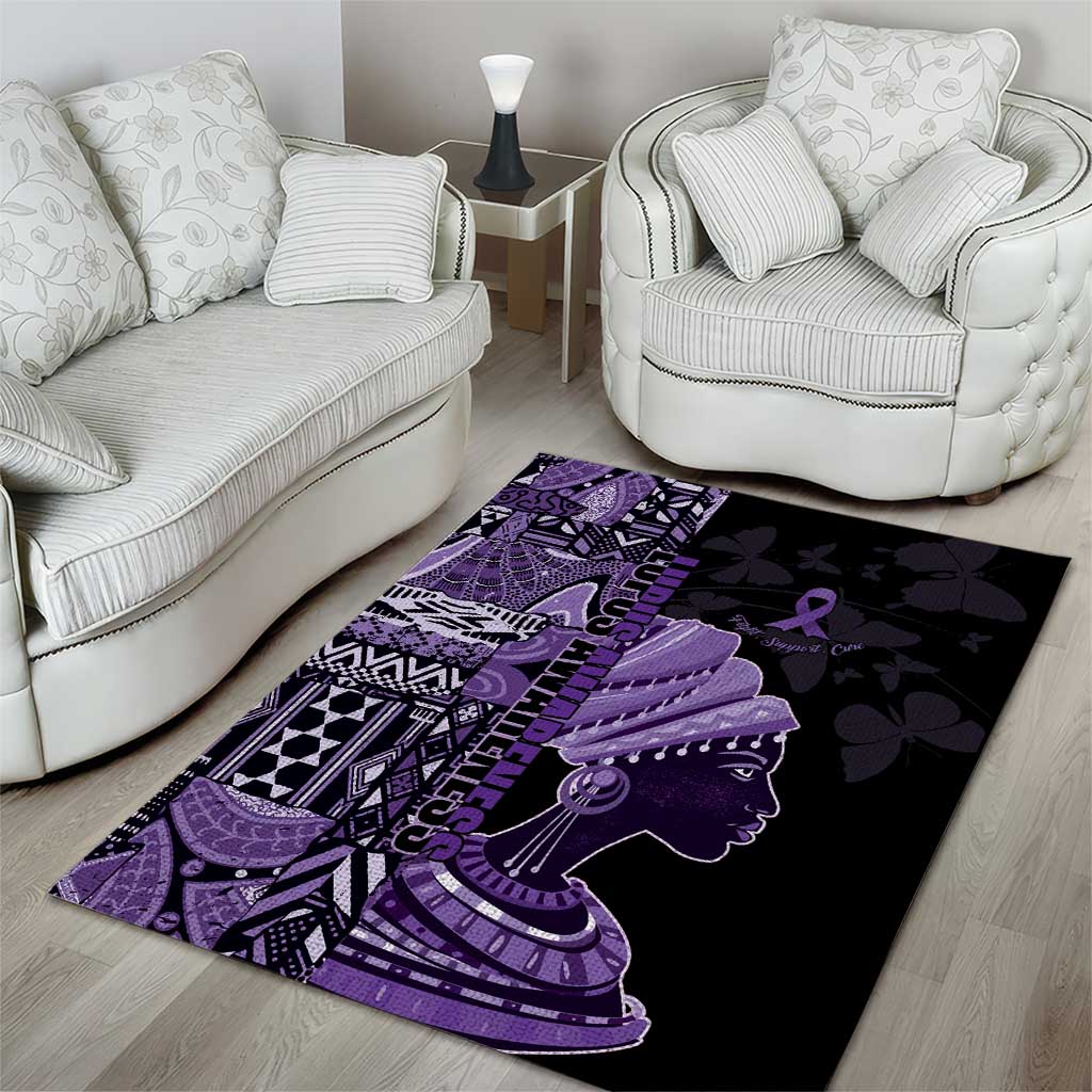 African Lady Lupus Awareness Area Rug Fight Support Cure
