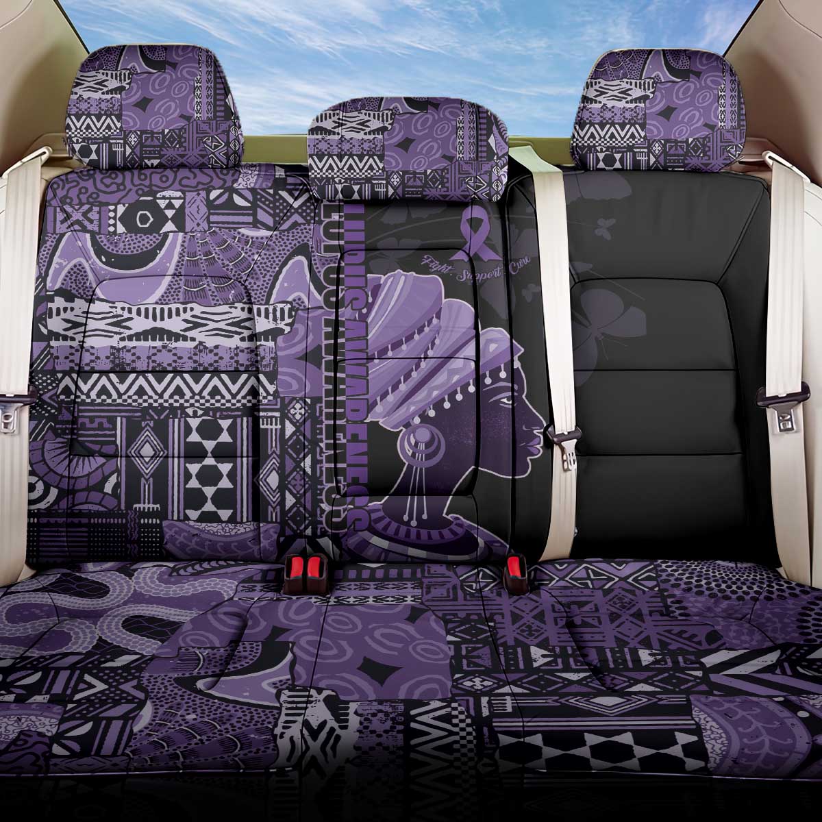 African Lady Lupus Awareness Back Car Seat Cover Fight Support Cure