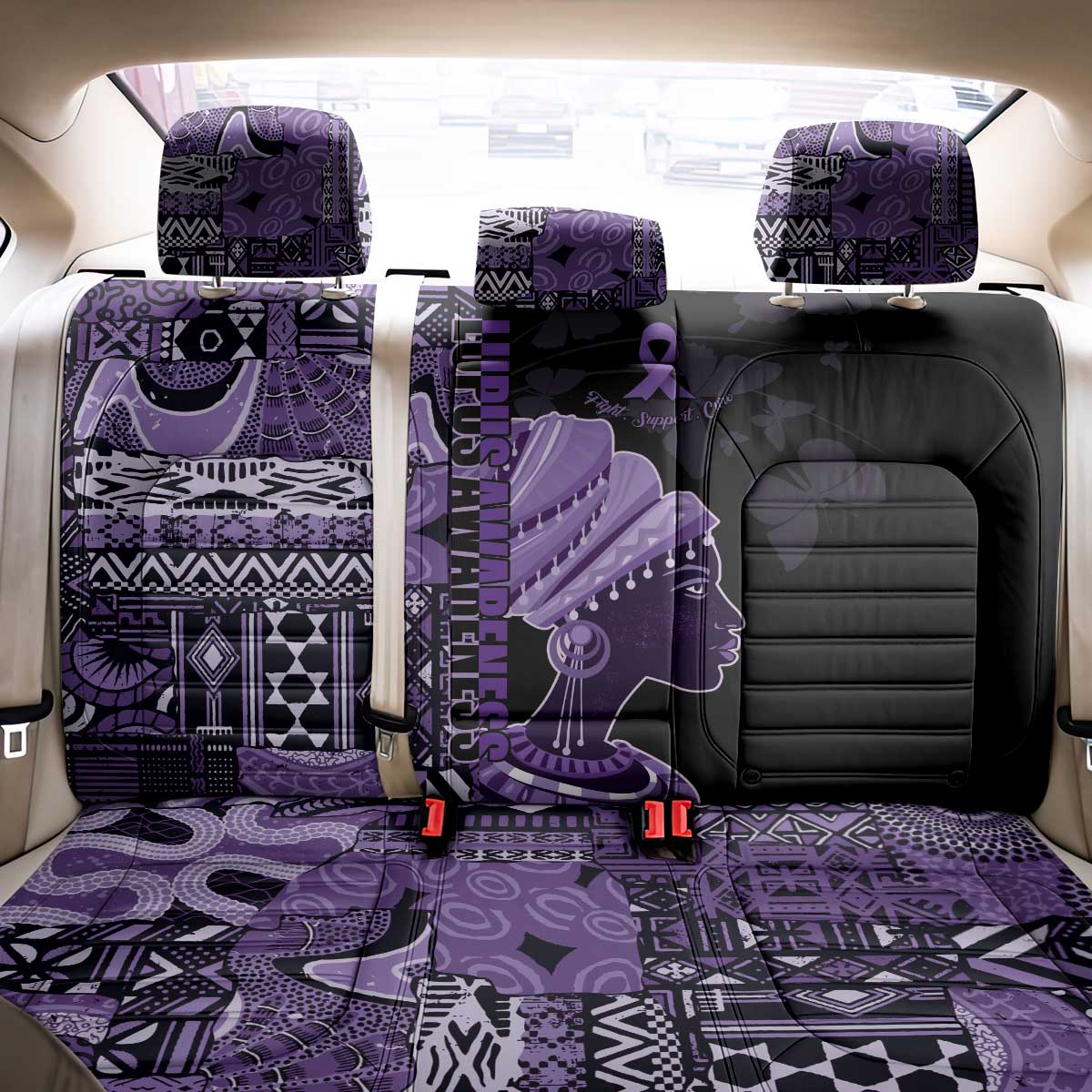 African Lady Lupus Awareness Back Car Seat Cover Fight Support Cure