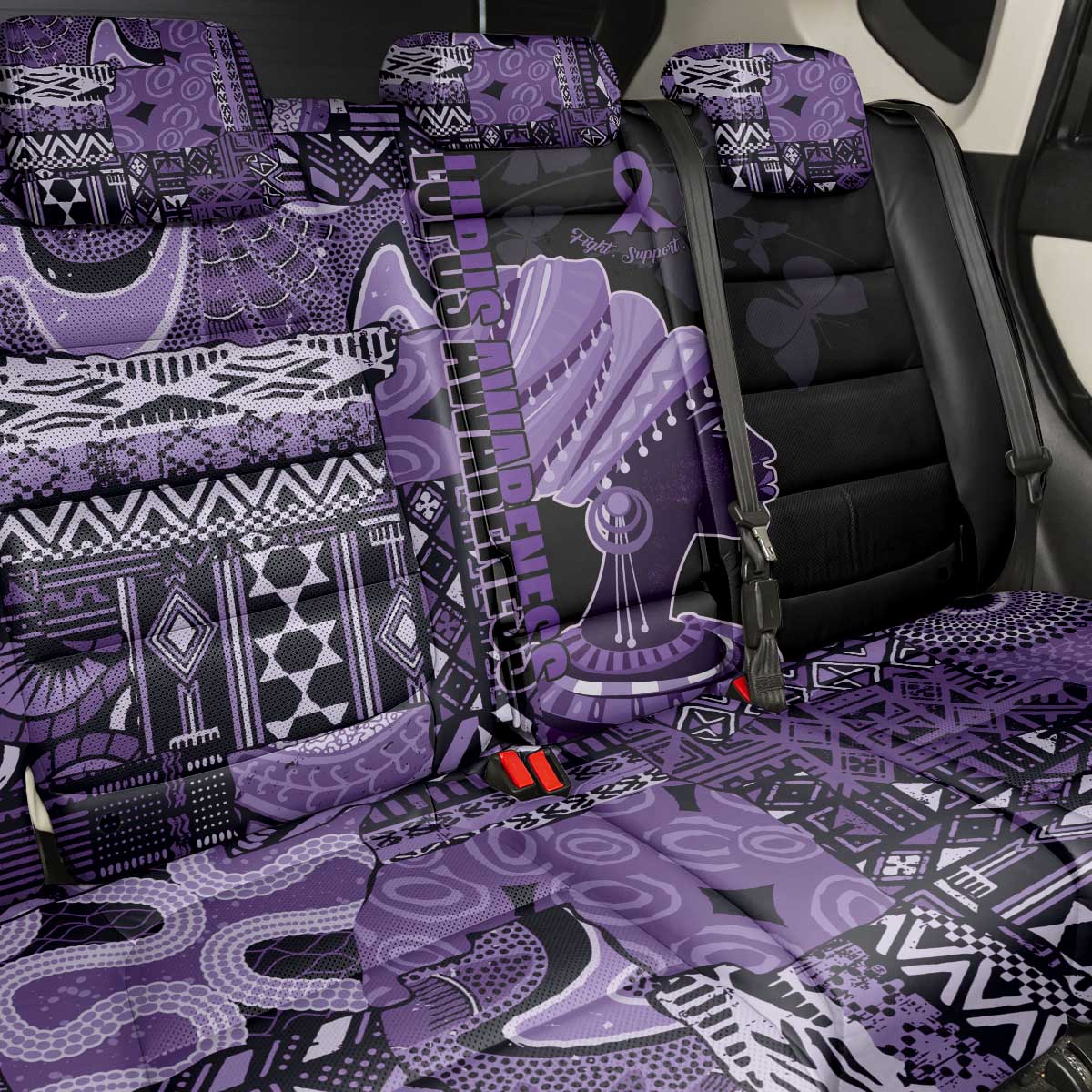 African Lady Lupus Awareness Back Car Seat Cover Fight Support Cure