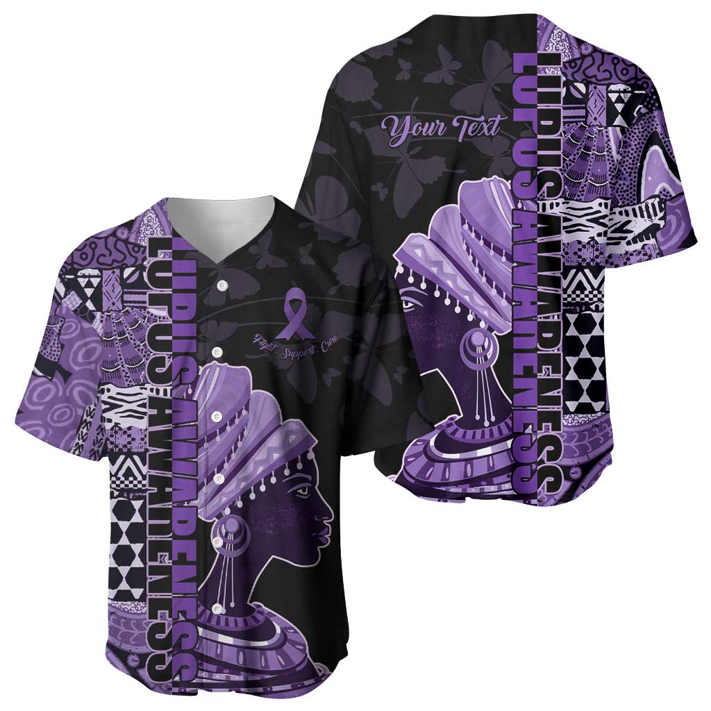 Personalized African Lady Lupus Awareness Baseball Jersey Fight Support Cure