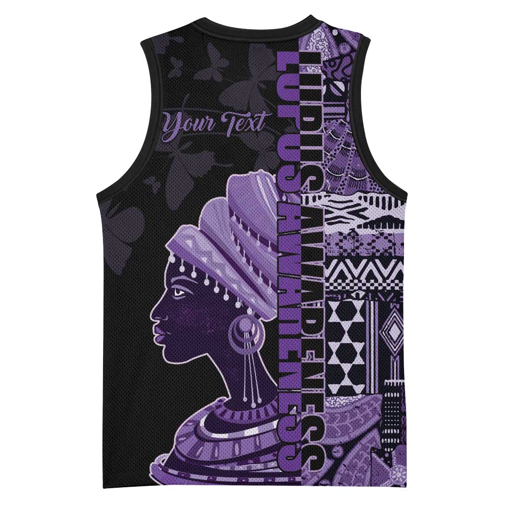 Personalized African Lady Lupus Awareness Basketball Jersey Fight Support Cure