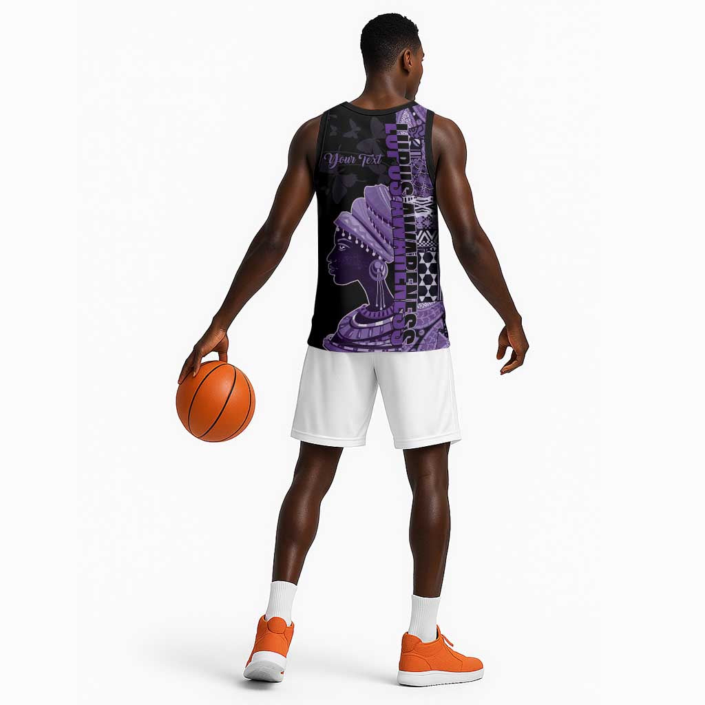 Personalized African Lady Lupus Awareness Basketball Jersey Fight Support Cure