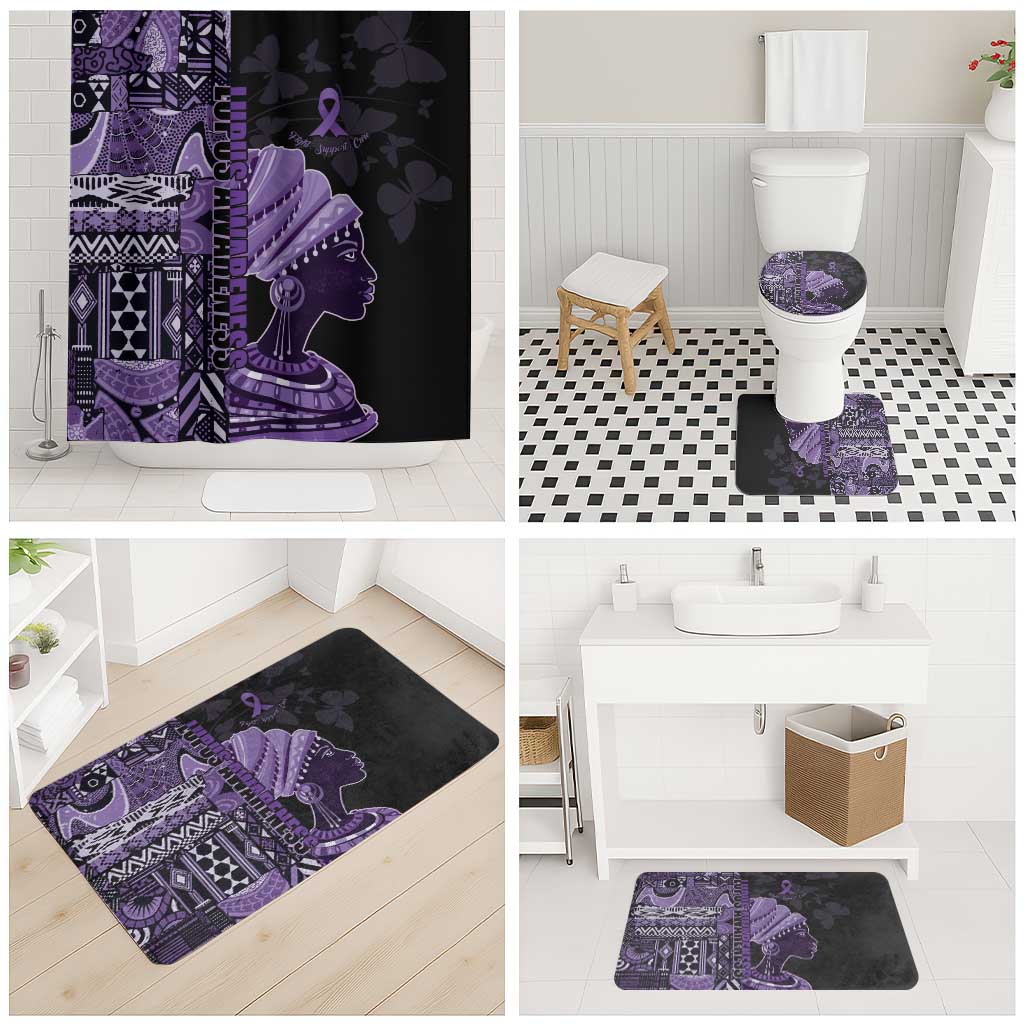 African Lady Lupus Awareness Bathroom Set Fight Support Cure