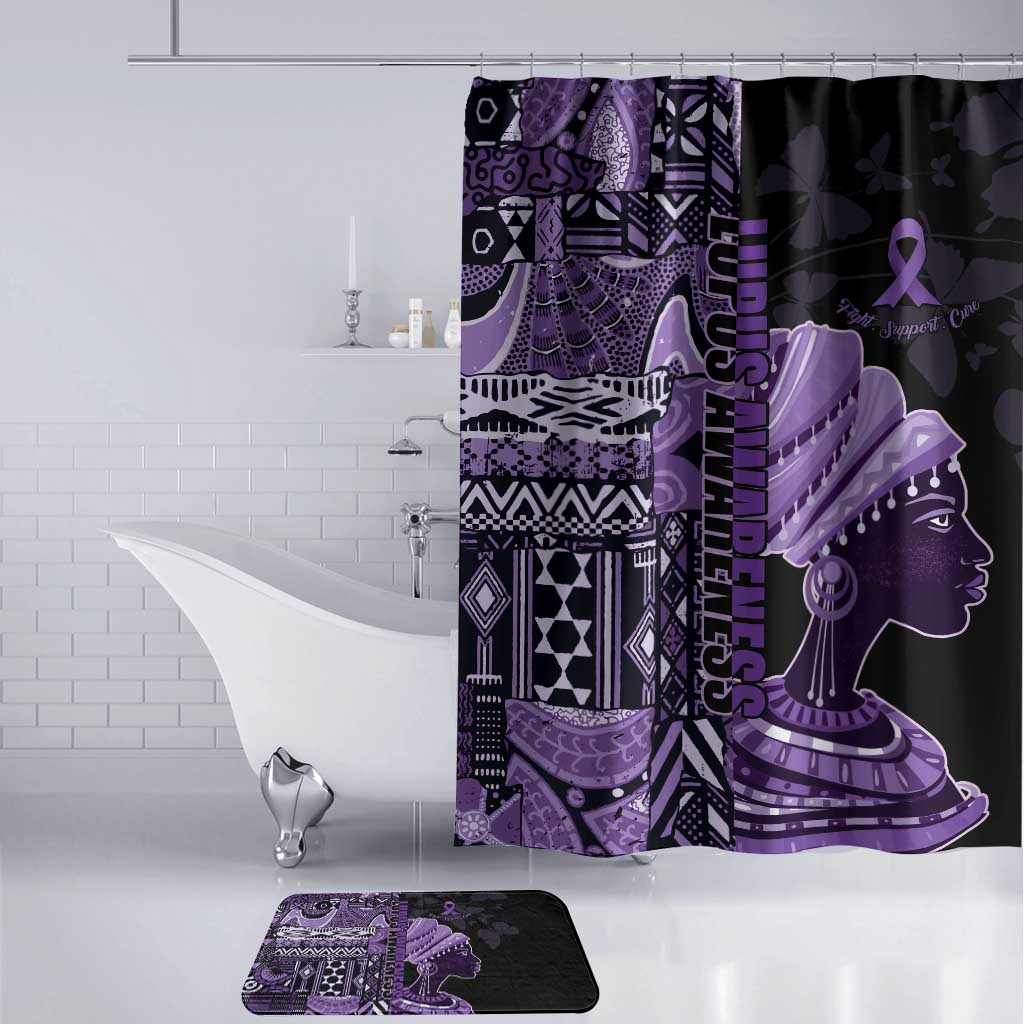 African Lady Lupus Awareness Bathroom Set Fight Support Cure