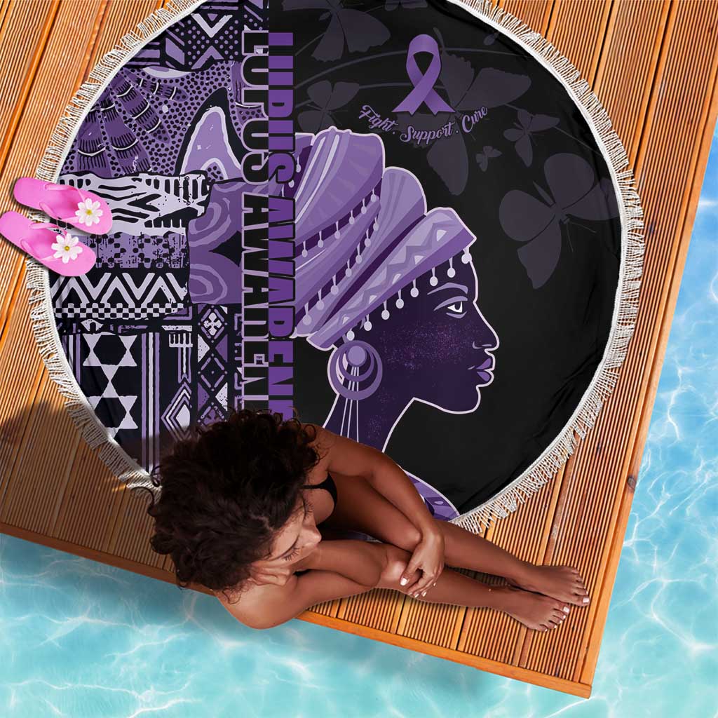 African Lady Lupus Awareness Beach Blanket Fight Support Cure