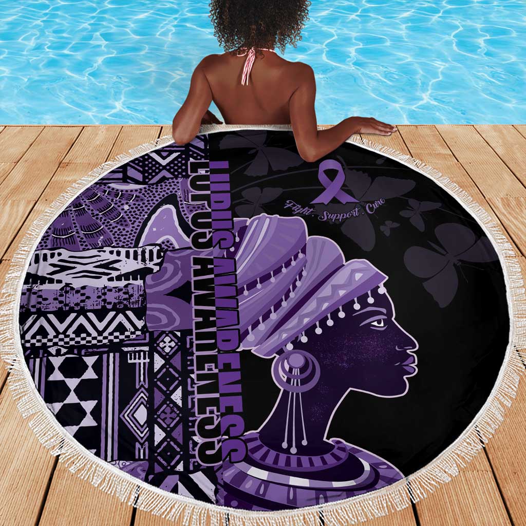 African Lady Lupus Awareness Beach Blanket Fight Support Cure