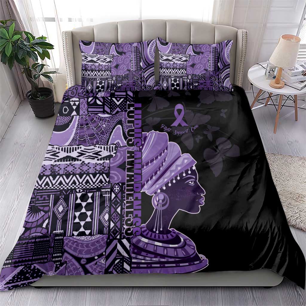 African Lady Lupus Awareness Bedding Set Fight Support Cure