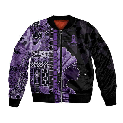 Personalized African Lady Lupus Awareness Bomber Jacket Fight Support Cure