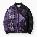 Personalized African Lady Lupus Awareness Bomber Puffer Jacket Fight Support Cure