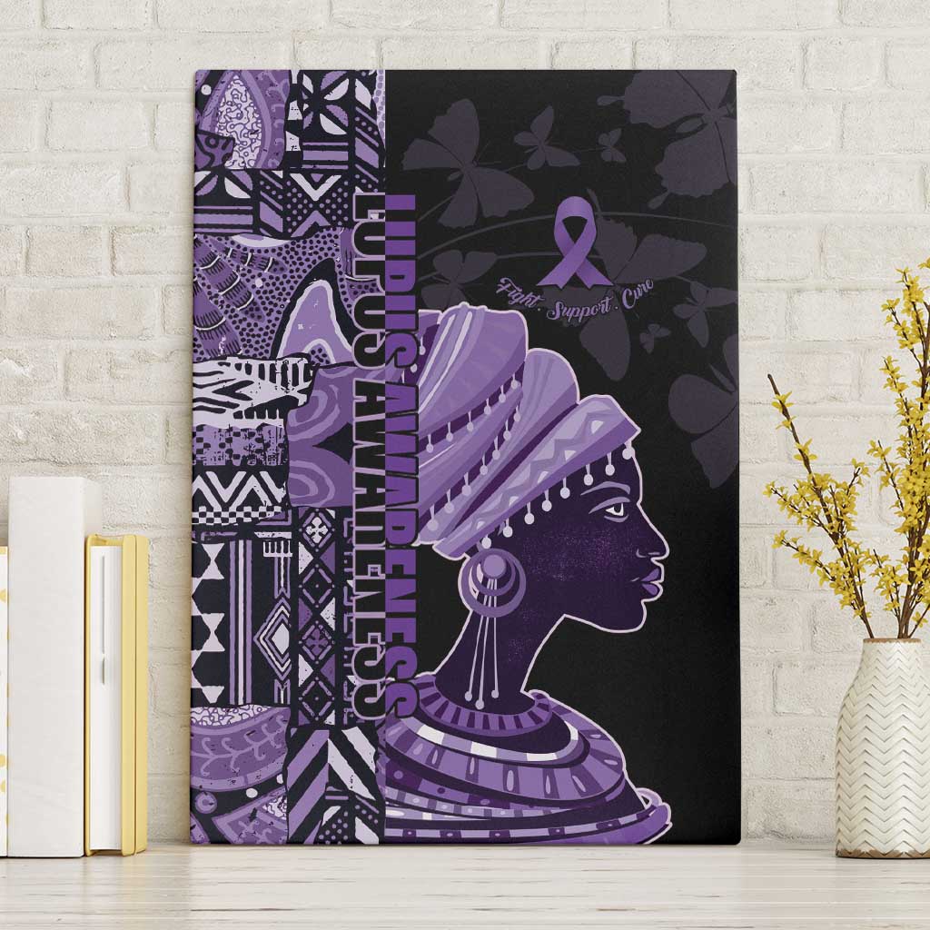 African Lady Lupus Awareness Canvas Wall Art Fight Support Cure
