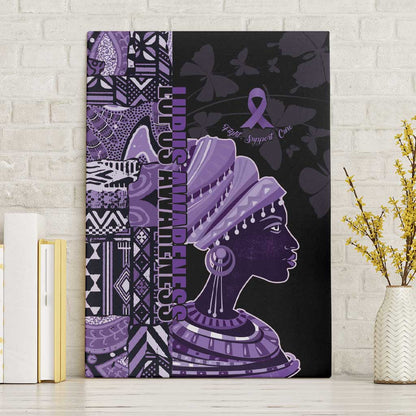 African Lady Lupus Awareness Canvas Wall Art Fight Support Cure