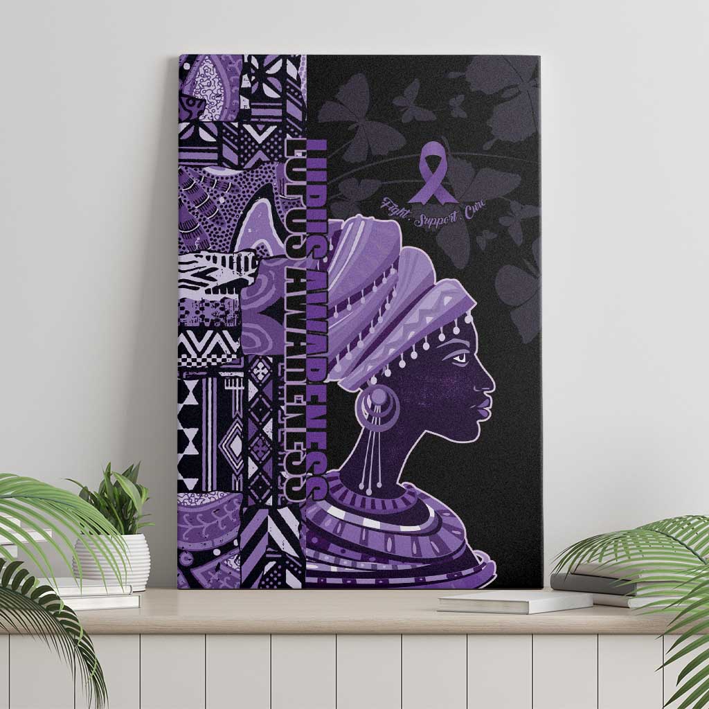 African Lady Lupus Awareness Canvas Wall Art Fight Support Cure