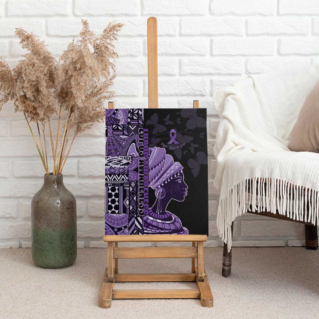 African Lady Lupus Awareness Canvas Wall Art Fight Support Cure