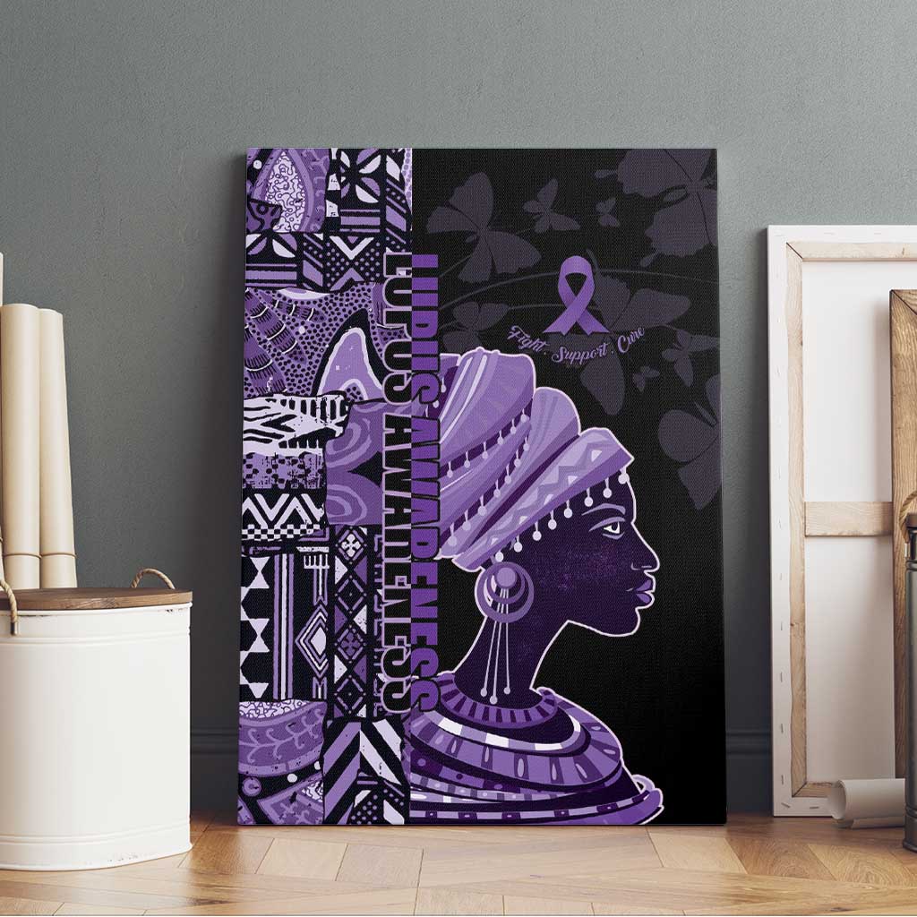 African Lady Lupus Awareness Canvas Wall Art Fight Support Cure