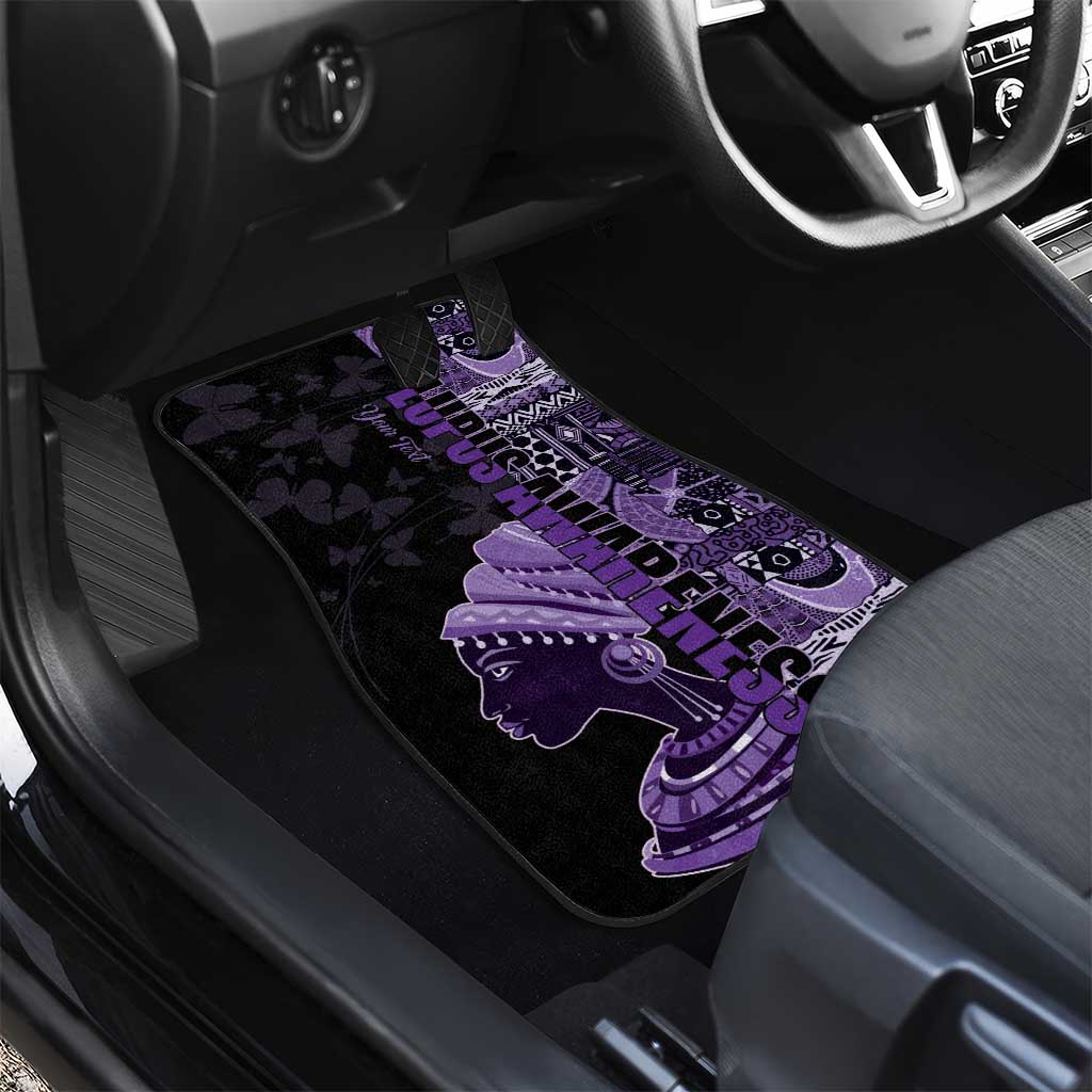 Personalized African Lady Lupus Awareness Car Mats Fight Support Cure