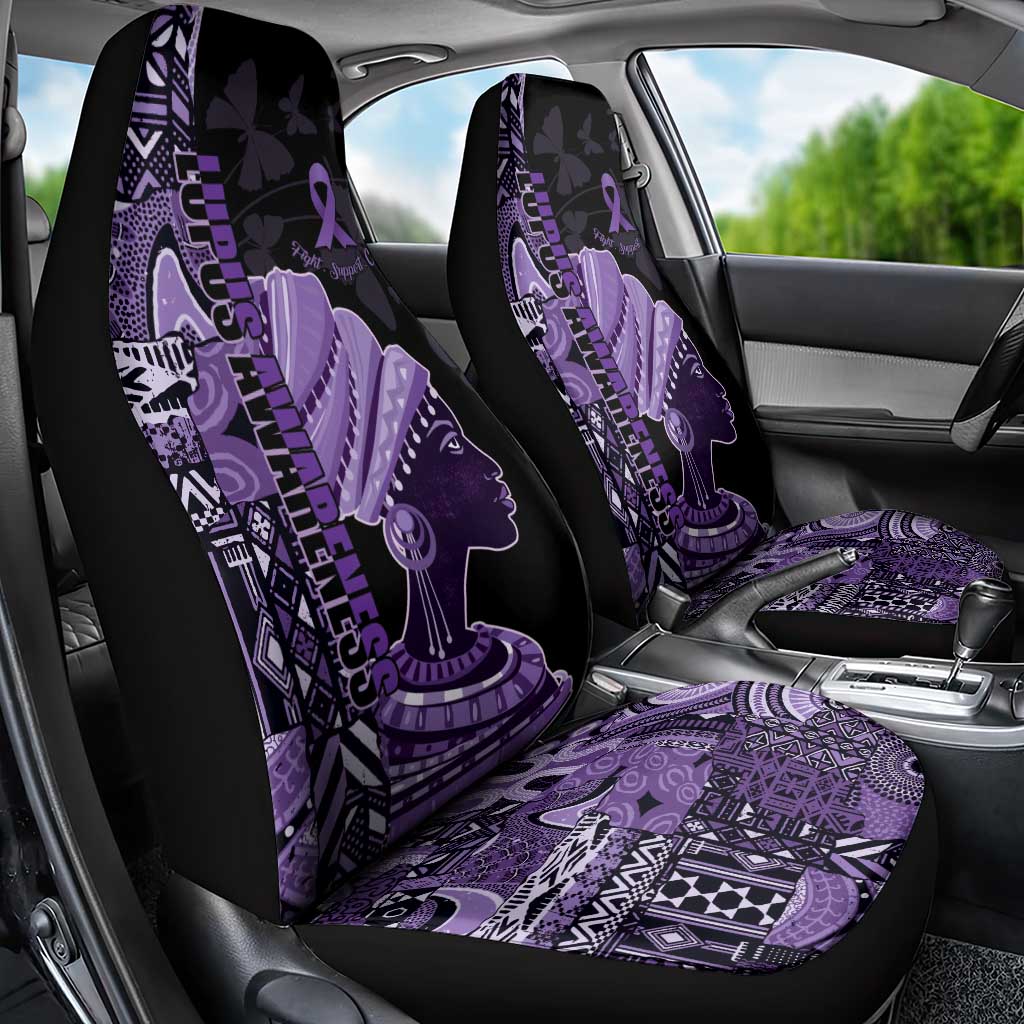 African Lady Lupus Awareness Car Seat Cover Fight Support Cure