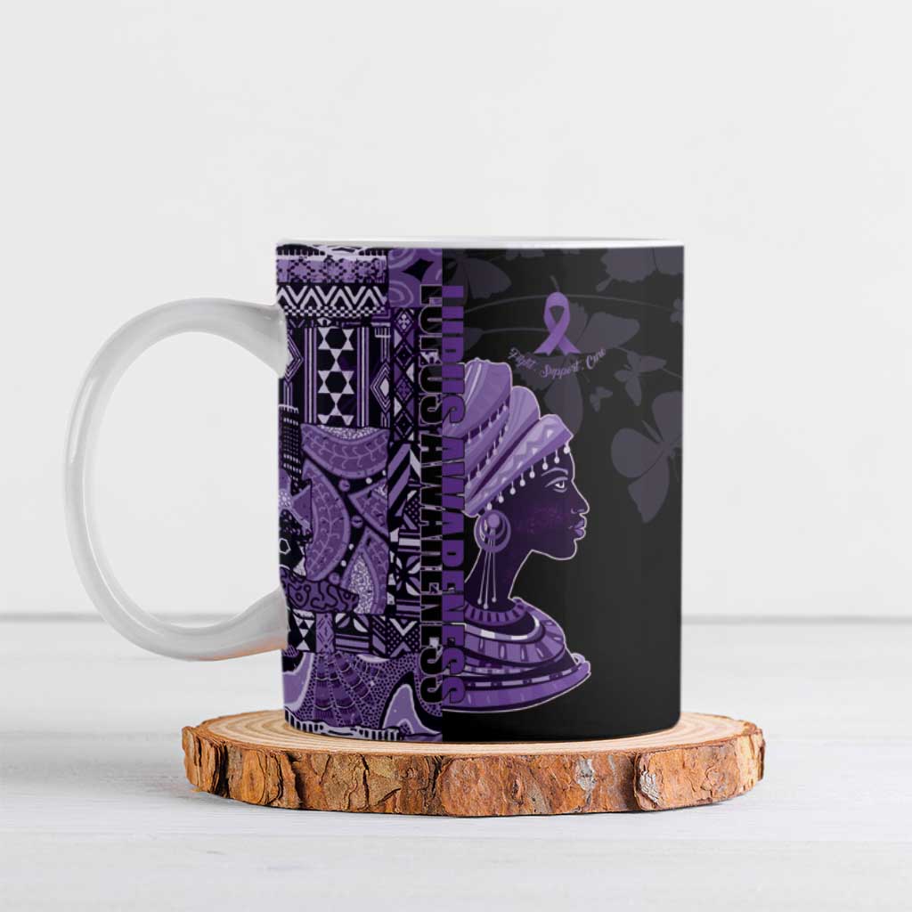 Personalized African Lady Lupus Awareness Ceramic Mug Fight Support Cure