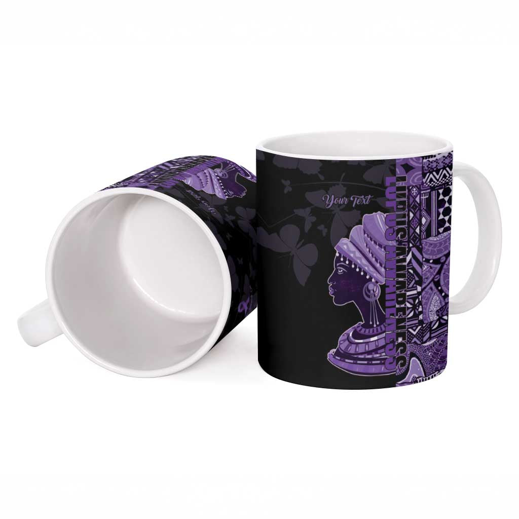 Personalized African Lady Lupus Awareness Ceramic Mug Fight Support Cure