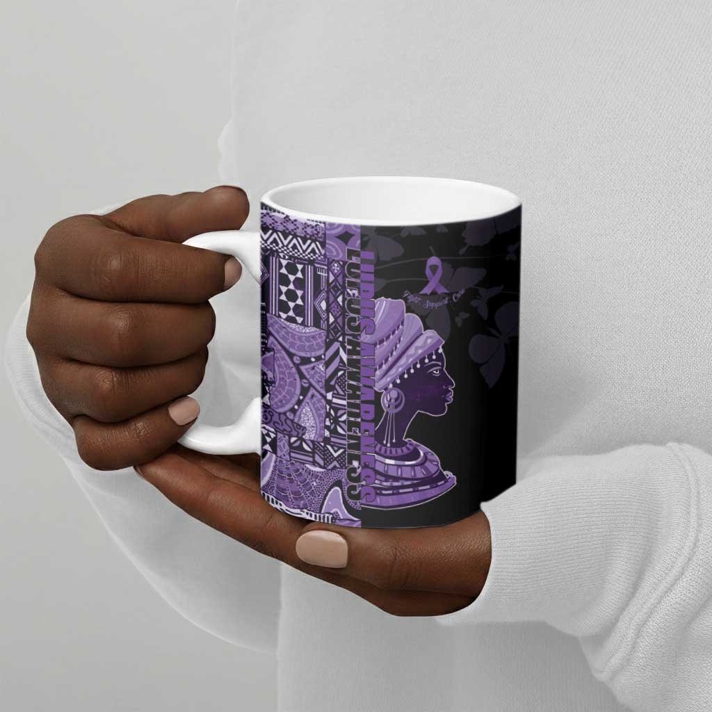 Personalized African Lady Lupus Awareness Ceramic Mug Fight Support Cure