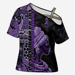Personalized African Lady Lupus Awareness Cross Shoulder Shirt Fight Support Cure