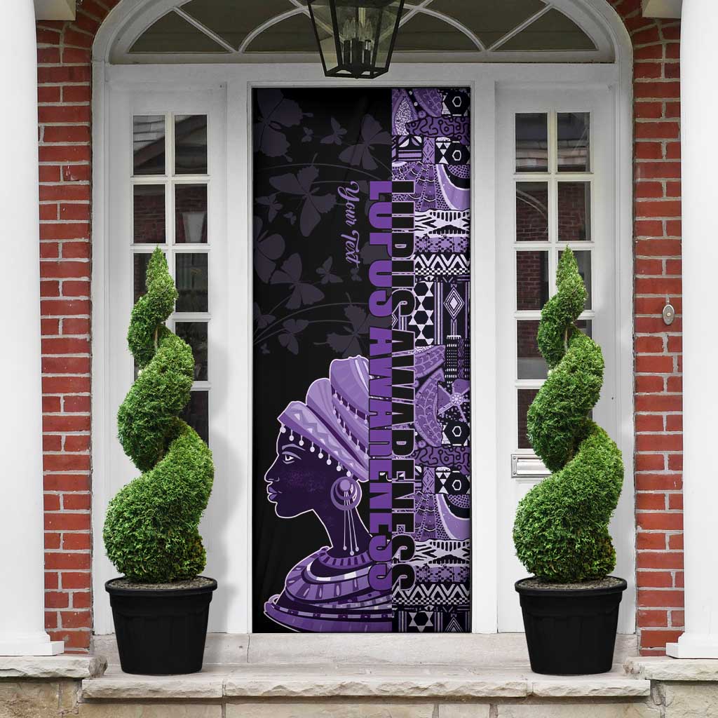 Personalized African Lady Lupus Awareness Door Cover Fight Support Cure