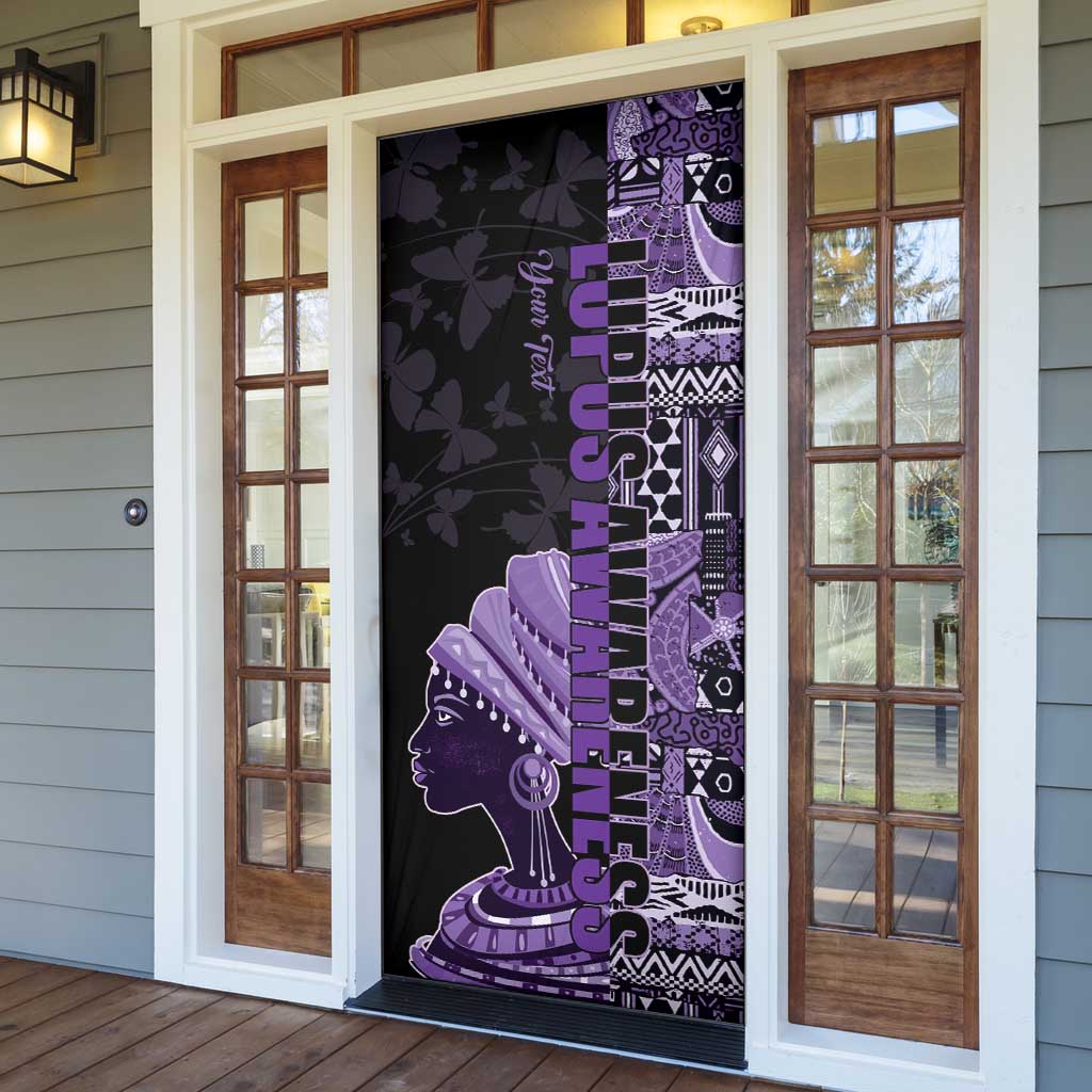 Personalized African Lady Lupus Awareness Door Cover Fight Support Cure