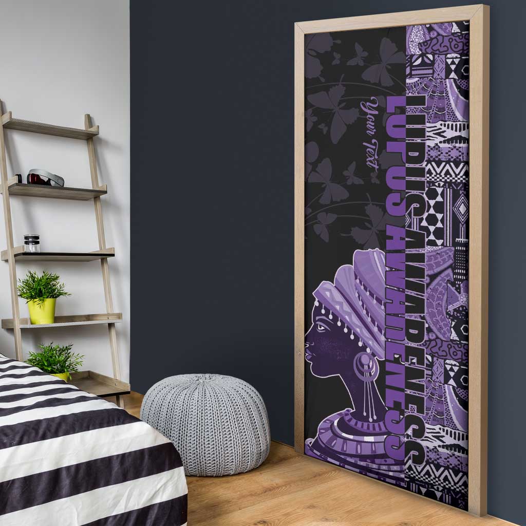 Personalized African Lady Lupus Awareness Door Cover Fight Support Cure