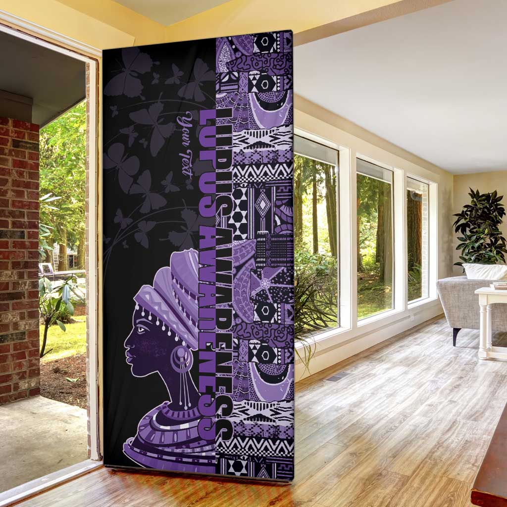 Personalized African Lady Lupus Awareness Door Cover Fight Support Cure
