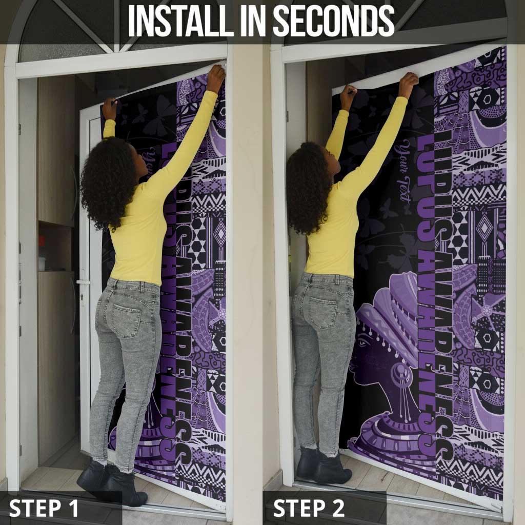 Personalized African Lady Lupus Awareness Door Cover Fight Support Cure