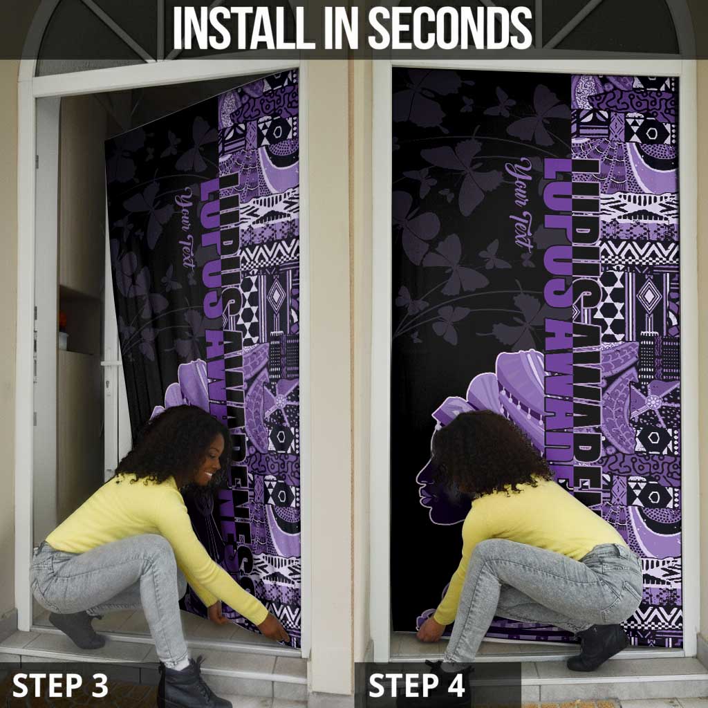 Personalized African Lady Lupus Awareness Door Cover Fight Support Cure