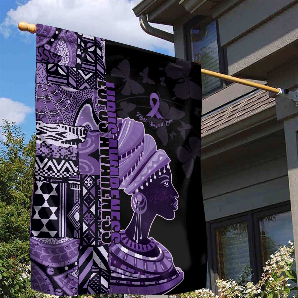 African Lady Lupus Awareness Garden Flag Fight Support Cure