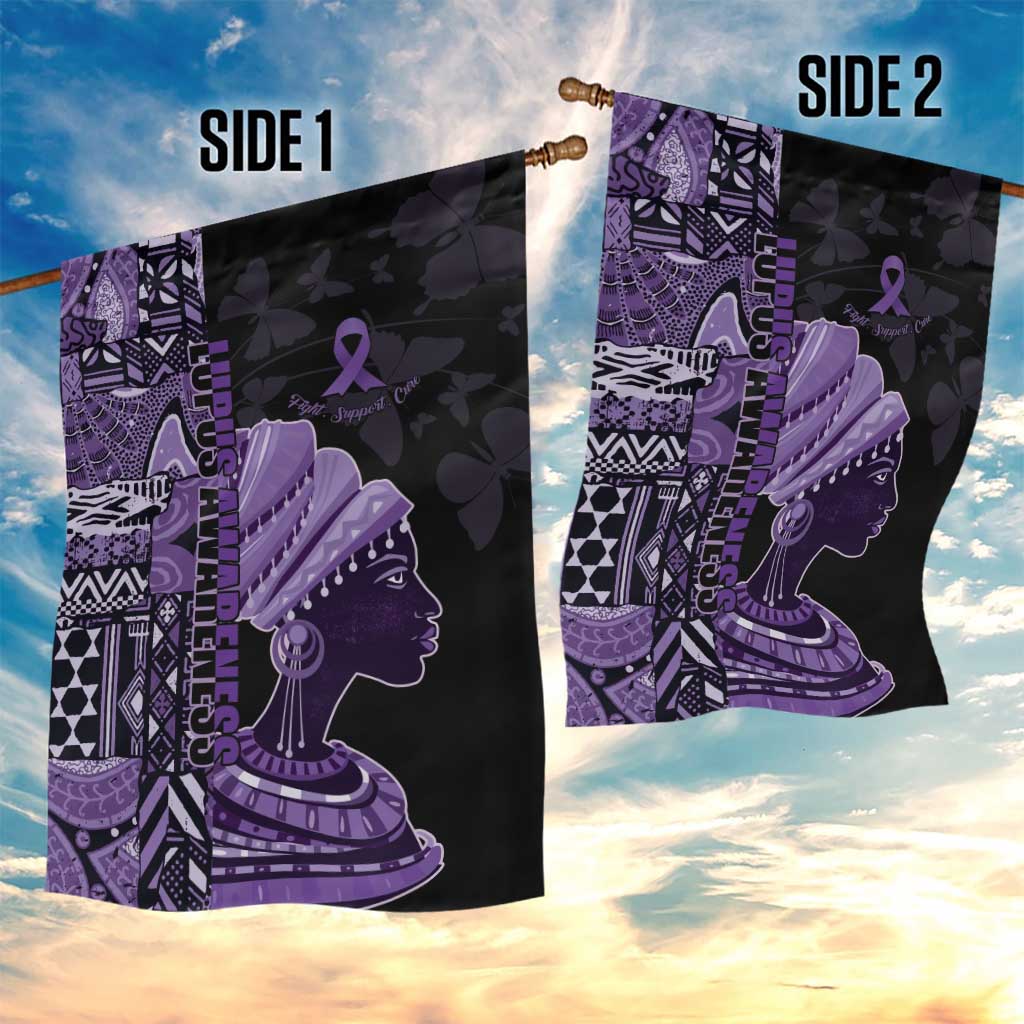 African Lady Lupus Awareness Garden Flag Fight Support Cure