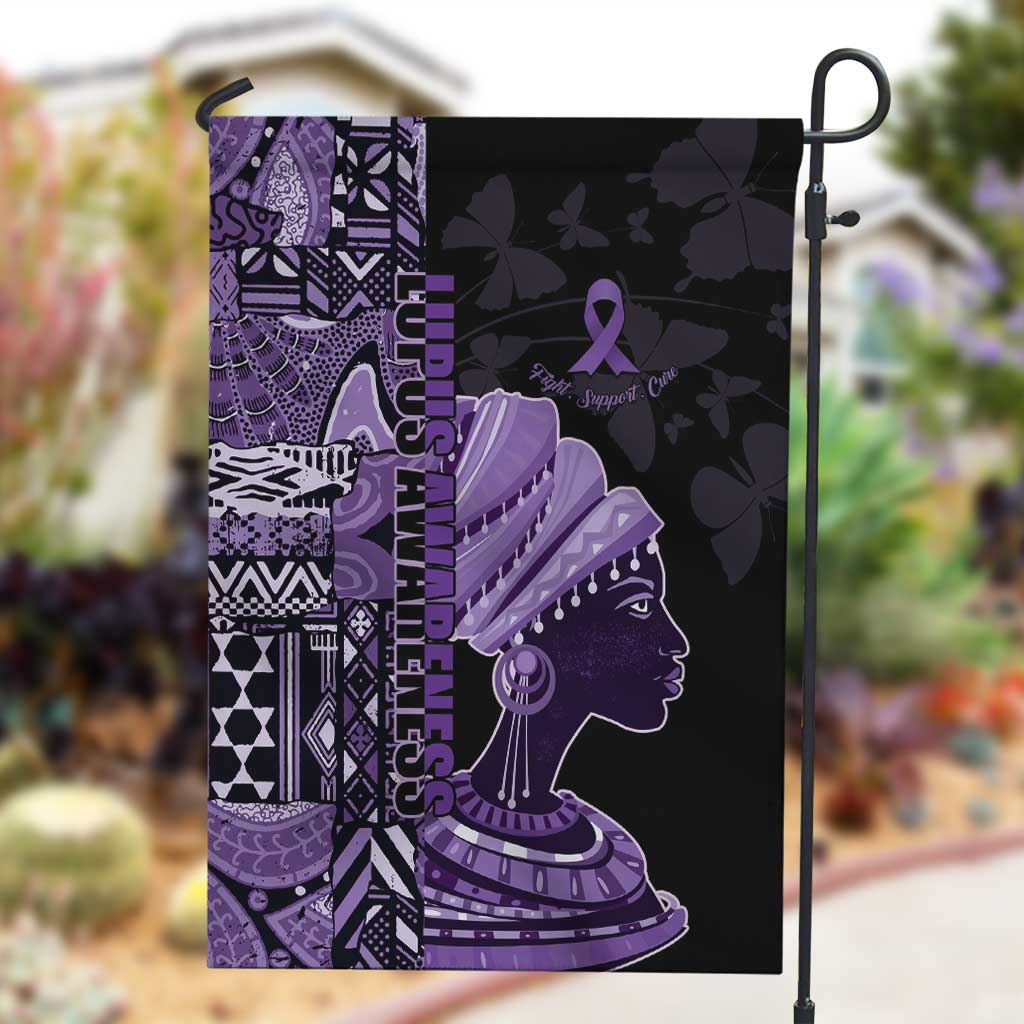 African Lady Lupus Awareness Garden Flag Fight Support Cure