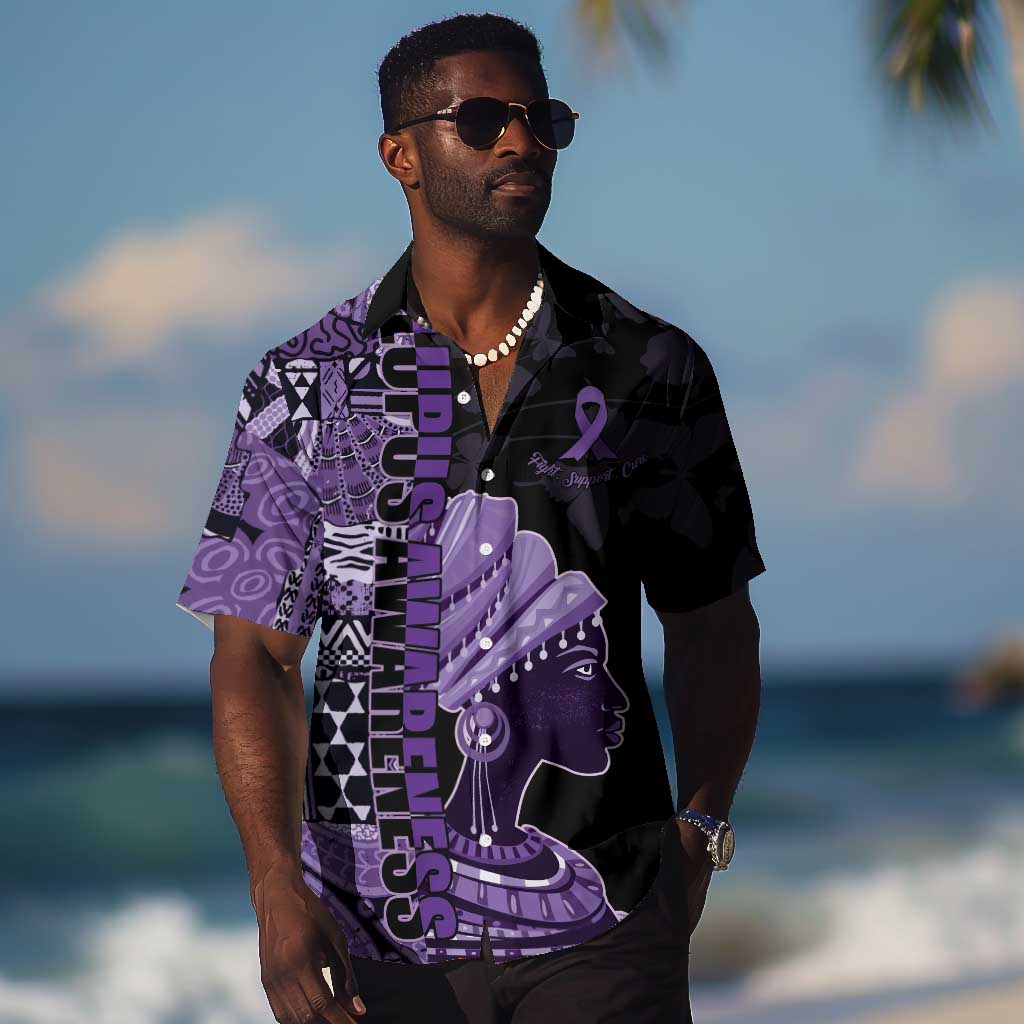 Personalized African Lady Lupus Awareness Hawaiian Shirt Fight Support Cure