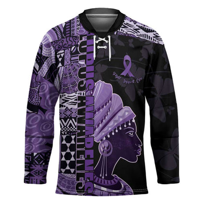 Personalized African Lady Lupus Awareness Hockey Jersey Fight Support Cure