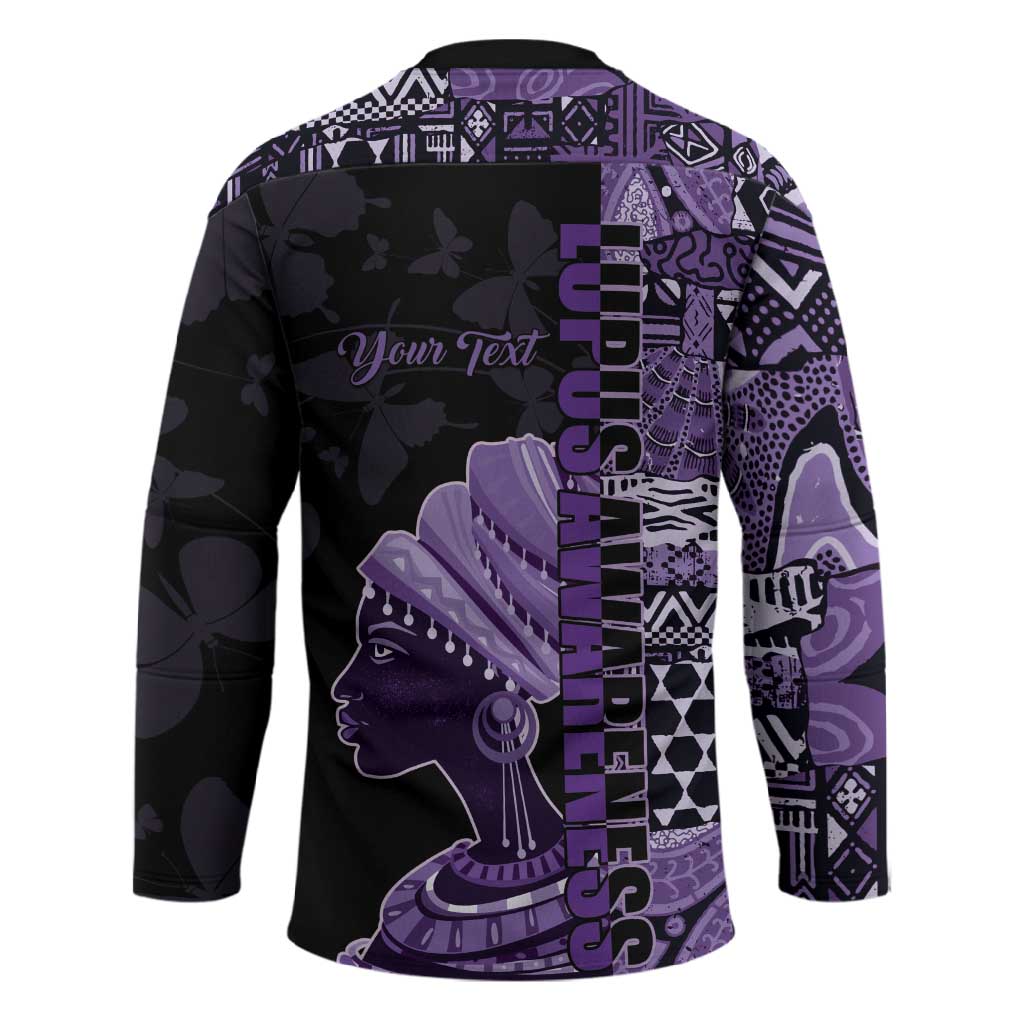 Personalized African Lady Lupus Awareness Hockey Jersey Fight Support Cure