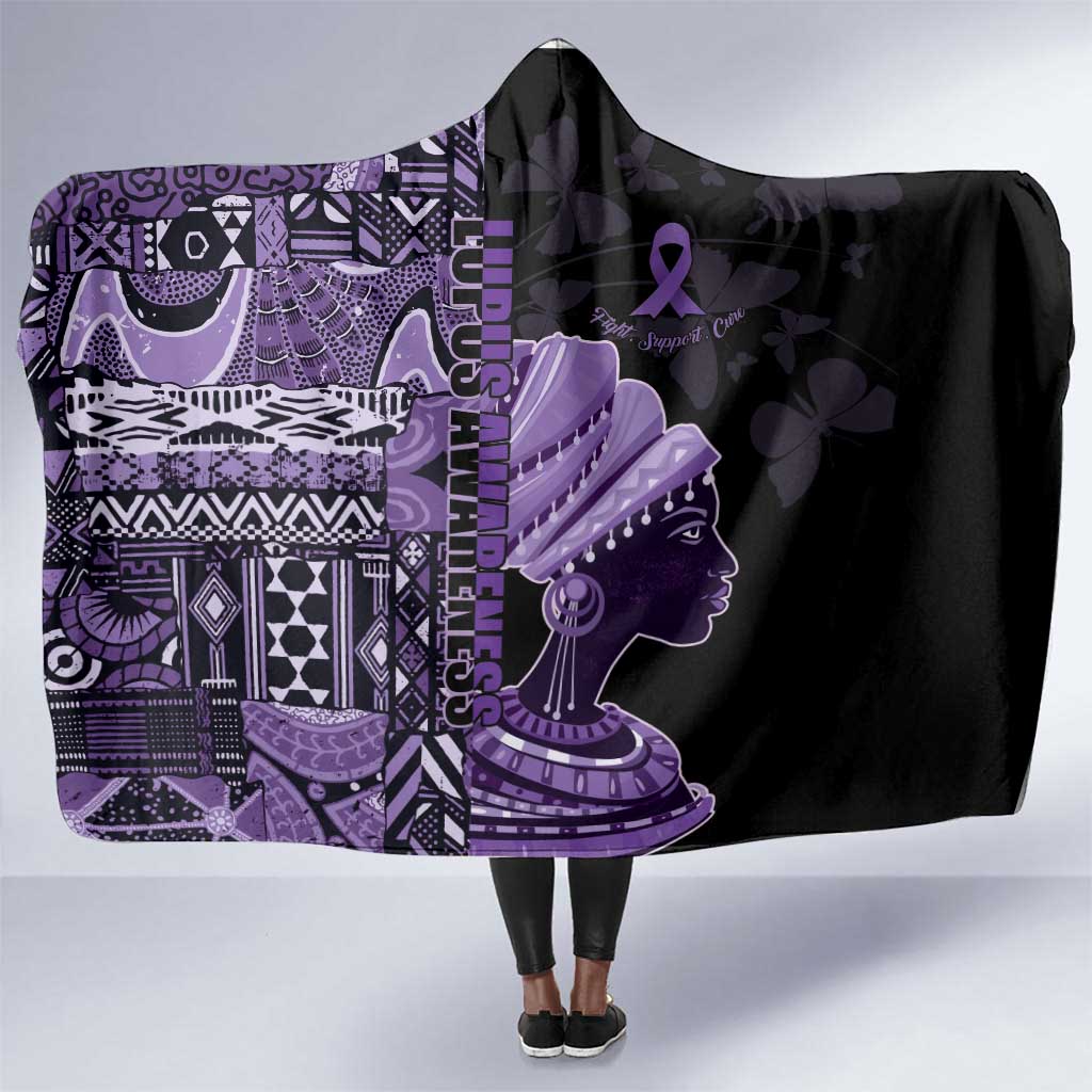 African Lady Lupus Awareness Hooded Blanket Fight Support Cure