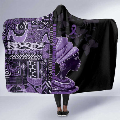 African Lady Lupus Awareness Hooded Blanket Fight Support Cure