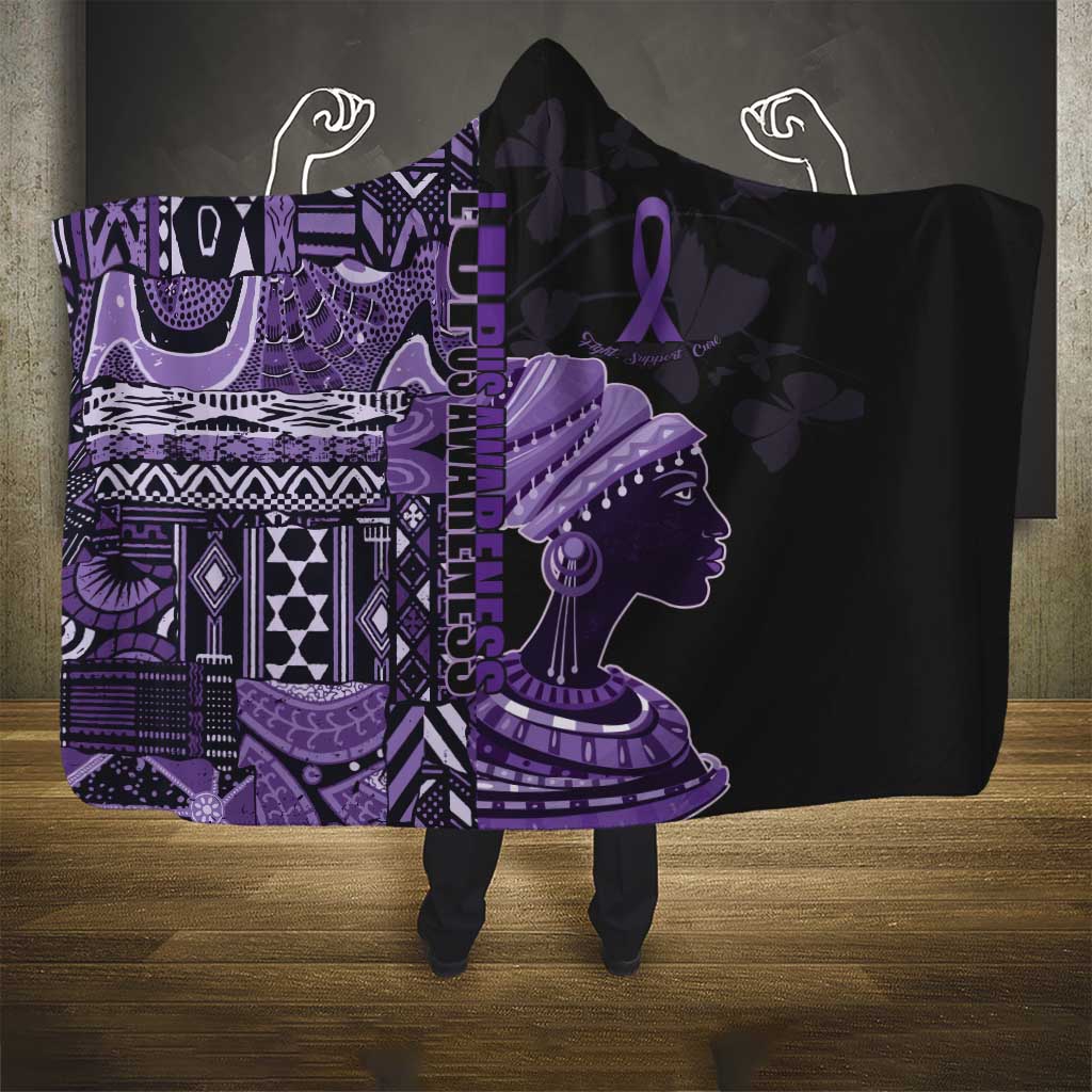 African Lady Lupus Awareness Hooded Blanket Fight Support Cure