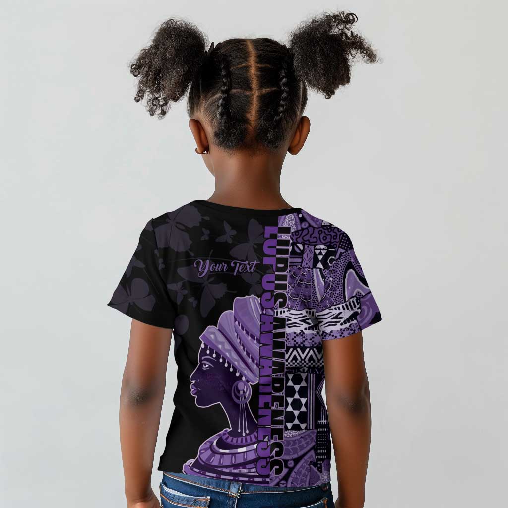 Personalized African Lady Lupus Awareness Kid T shirt Fight Support Cure