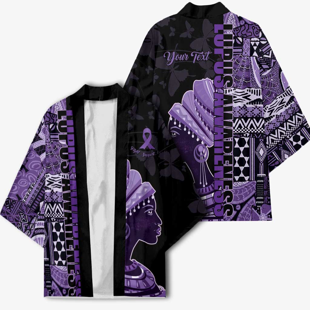 Personalized African Lady Lupus Awareness Kimono Fight Support Cure