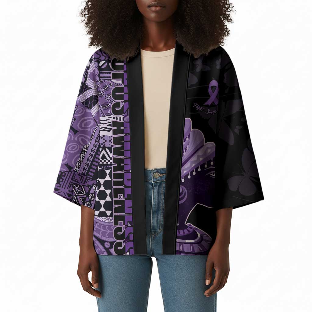 Personalized African Lady Lupus Awareness Kimono Fight Support Cure