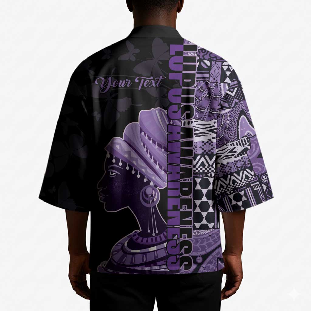 Personalized African Lady Lupus Awareness Kimono Fight Support Cure
