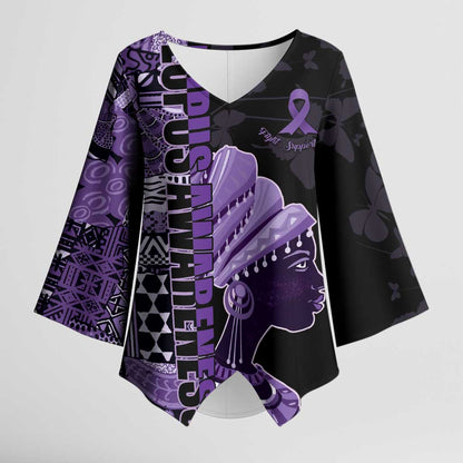 Personalized African Lady Lupus Awareness Kimono Sleeve Blouse Fight Support Cure