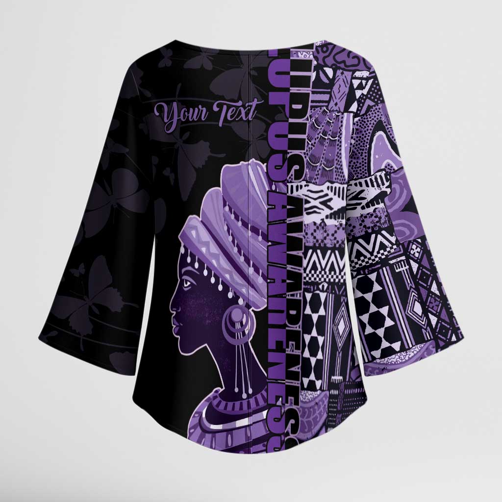 Personalized African Lady Lupus Awareness Kimono Sleeve Blouse Fight Support Cure