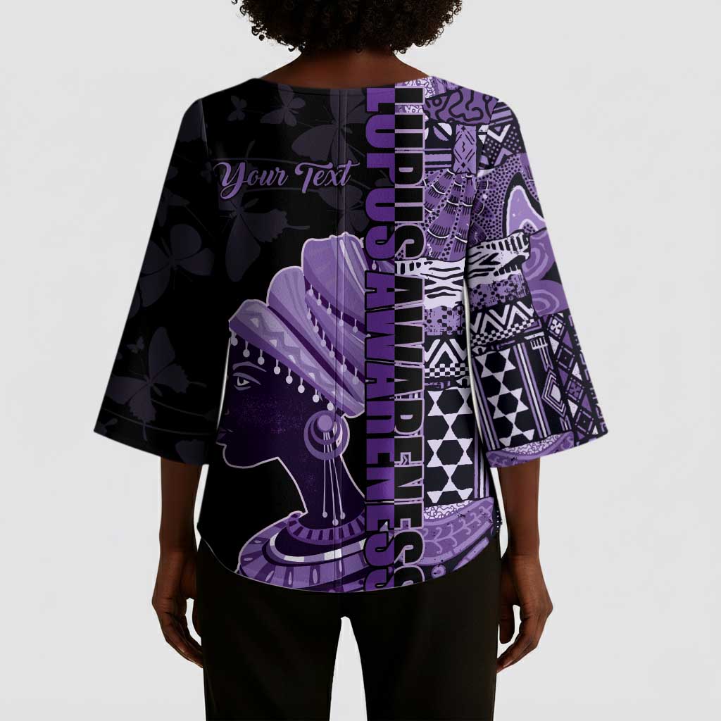 Personalized African Lady Lupus Awareness Kimono Sleeve Blouse Fight Support Cure