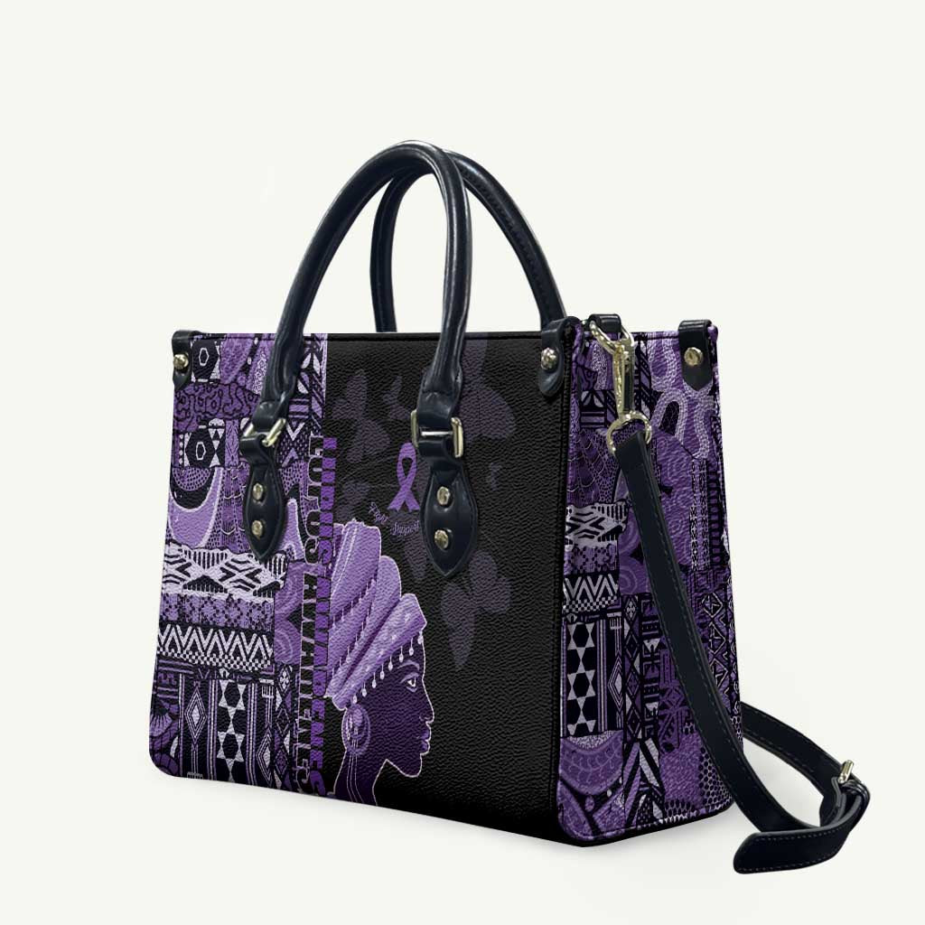 African Lady Lupus Awareness Leather Bag Fight Support Cure