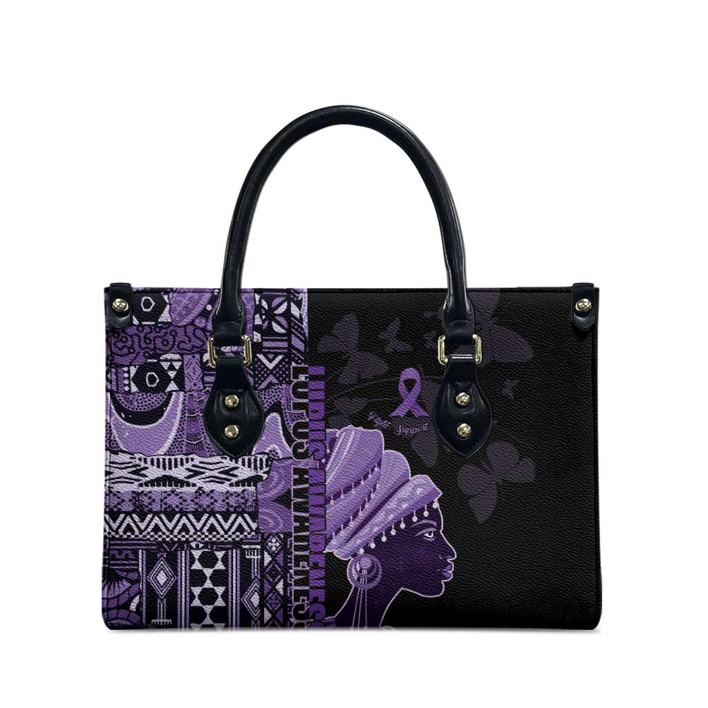 African Lady Lupus Awareness Leather Bag Fight Support Cure